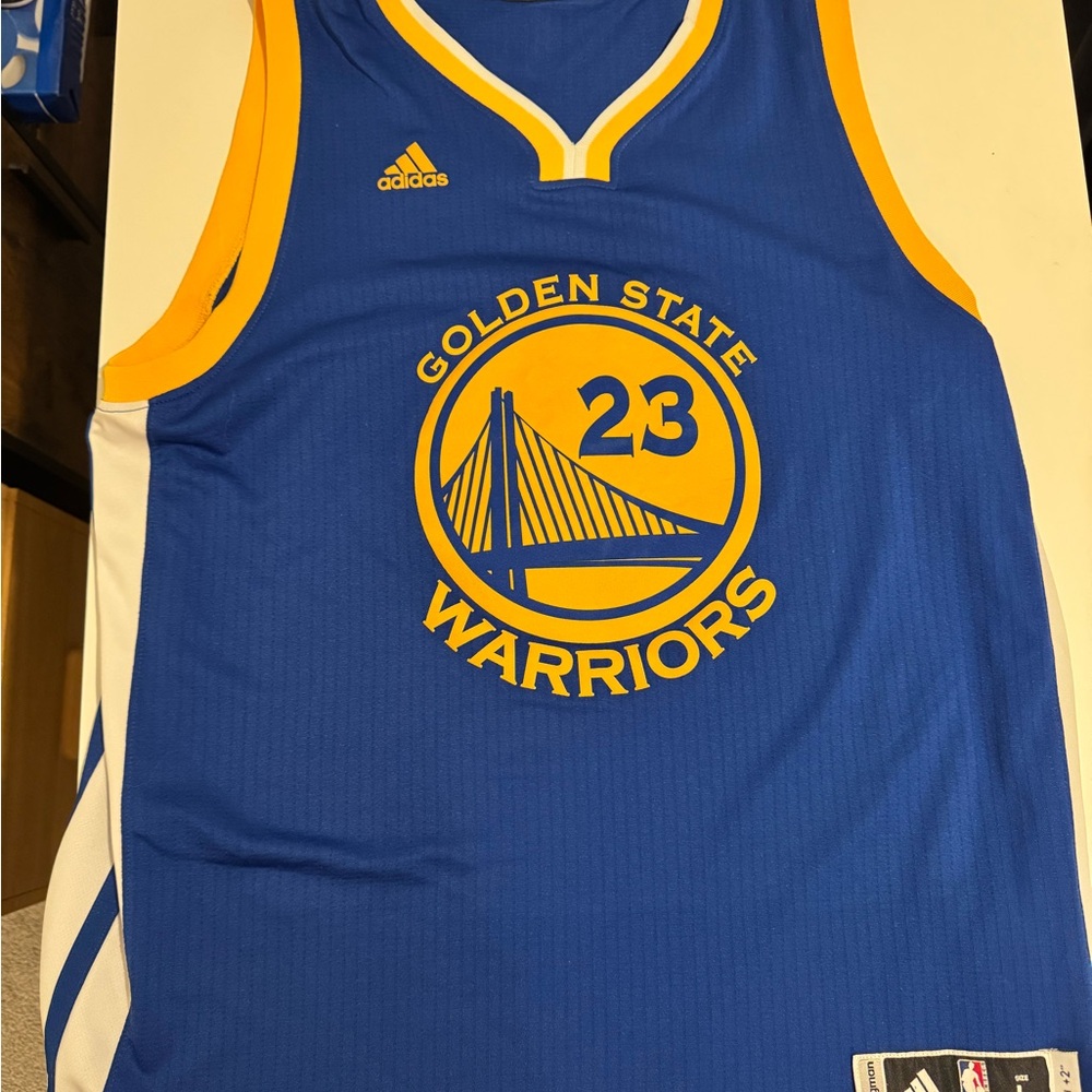 Adidas Blue and Yellow Draymond Green Golden State Warriors Jersey